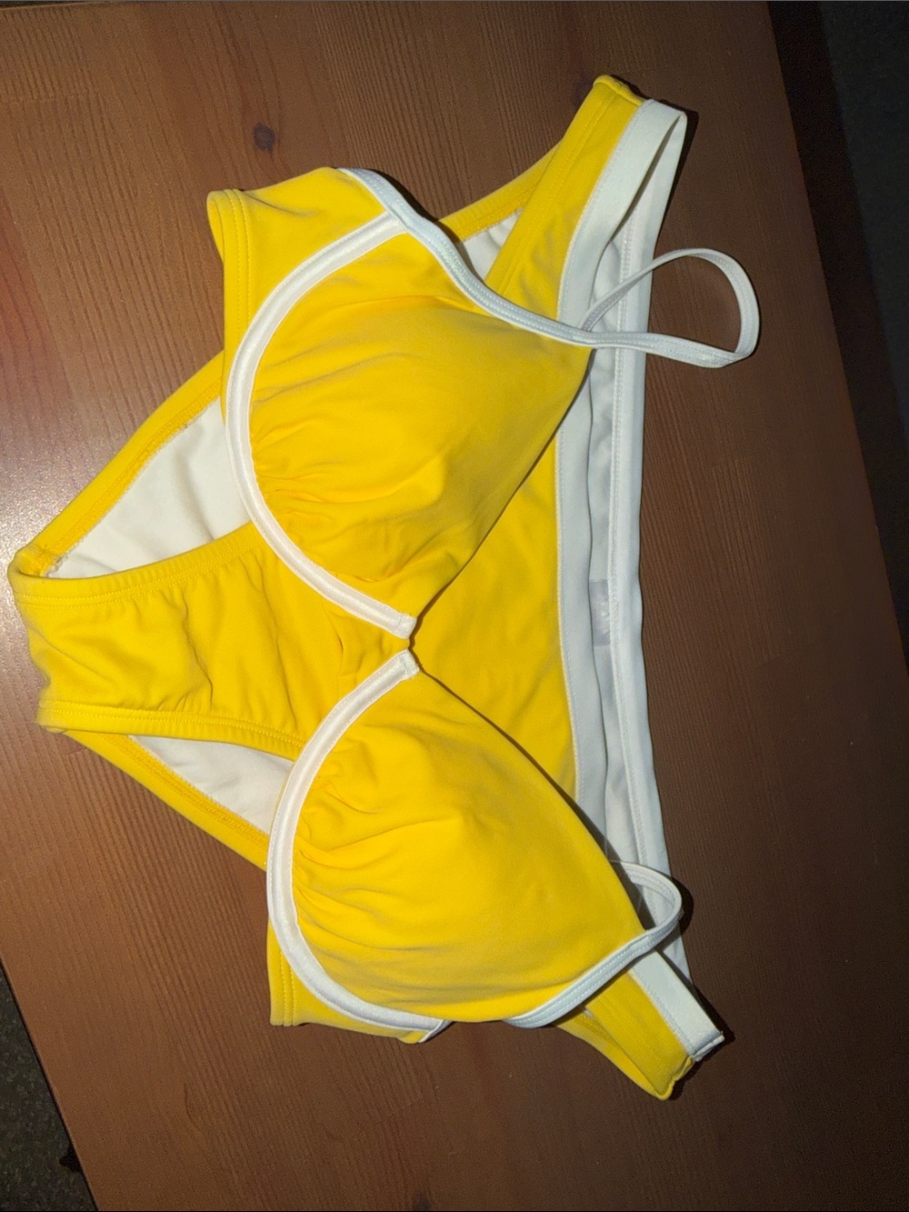 Shade & Shore Yellow and White Underwire Bikini Top